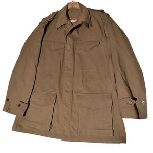 Paulhan & Fils 1954 French Army M47 Field Jacket Olive Drab Sz 46 (?) Vintage